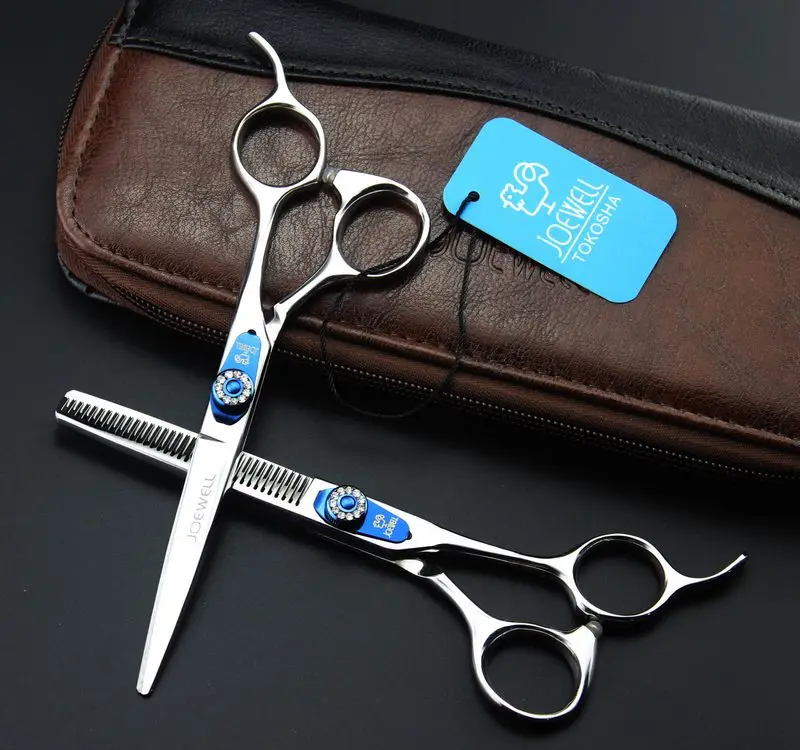 free shipping JOEWELL 6.0 inch straight handle stainless steel cutting hair beauty scissors kit