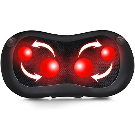 Nowcozy massage pillow full acupressure body massager head back neck rolling kneading heating function