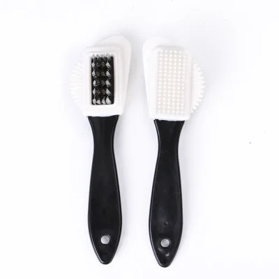 For nubuck upper and suede Shoe polishing shine dust cleaning with rubber and steel  cleaning brush
