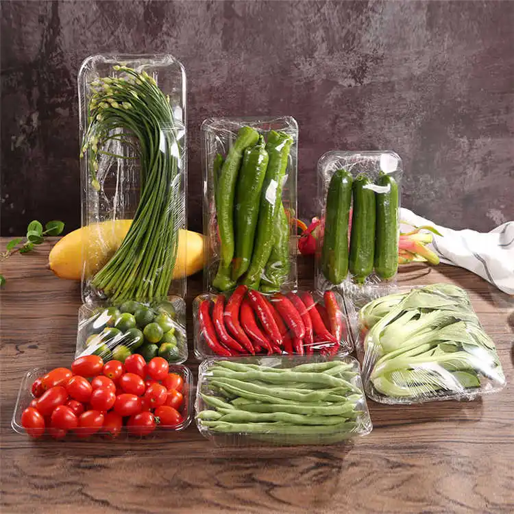 Thickened fresh tray fruit vegetable and meat packing box special storage box for shopping malls and supermarkets PP plastic