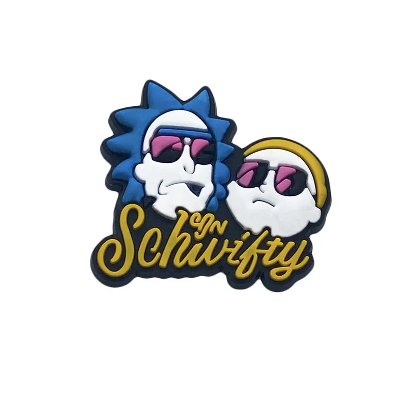 Rick morty available promotional shoes decoration croc charms soft PVC shoe croc charms for adult gift