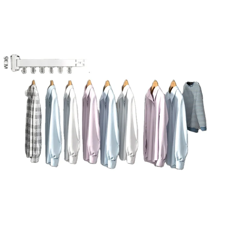 Wall-mounted Three-fold Clothes Drying Rack Clothes Hanger Balcony Dryer  for Clothes