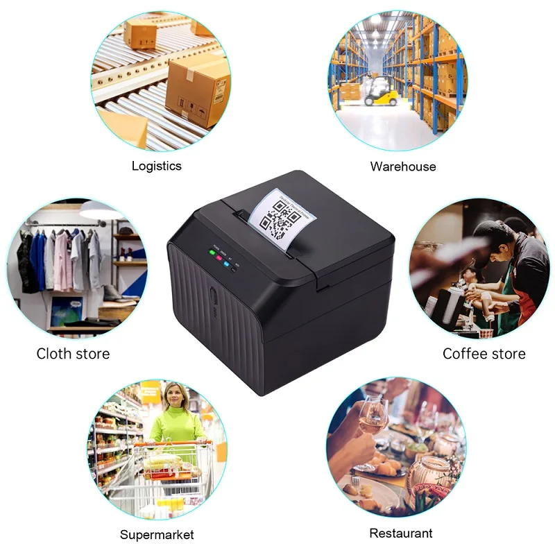 MHT-P58C/D Thermal Desktop Receipt Printer 58mm USB and BT Warehouse Production Line Use Receipt  Printer