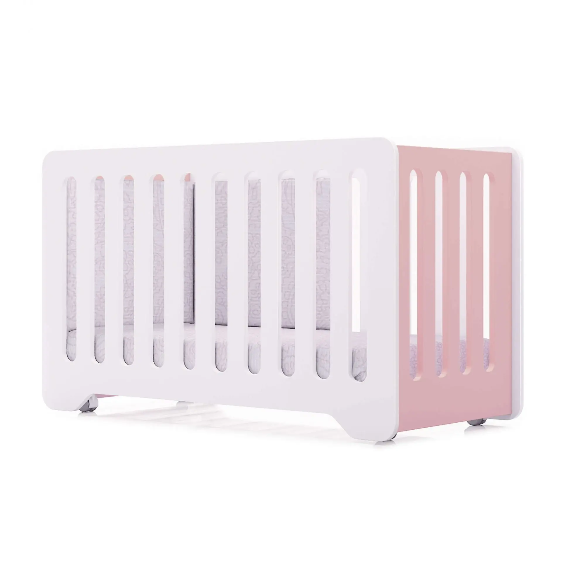 White Color  Co-sleeper Wooden Adjustable Multi Purpose Baby Cot Convertible Toddler Cradle Attached to Bed Baby Crib Furniture