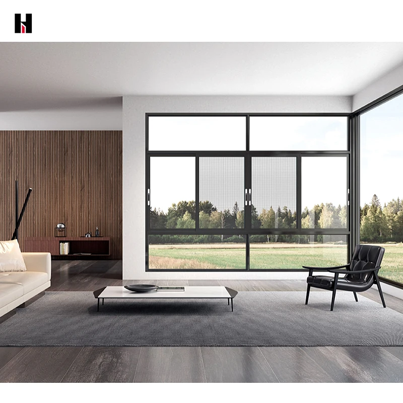 Modern Design Professional Aluminum Doors & Windows System Solution Sliding Window with Noise Reduction Broken Bridge Provision