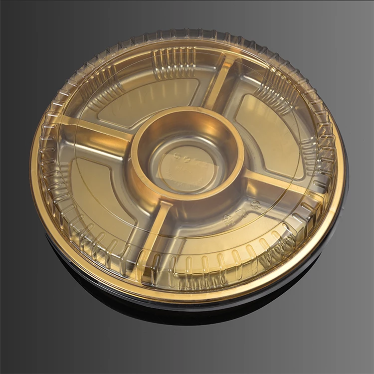 Mousse Mini PET Plastic Cake Container Tray For Cakes Clear Blister Disposable Round Food Packaging Golden Cake Box With Lid