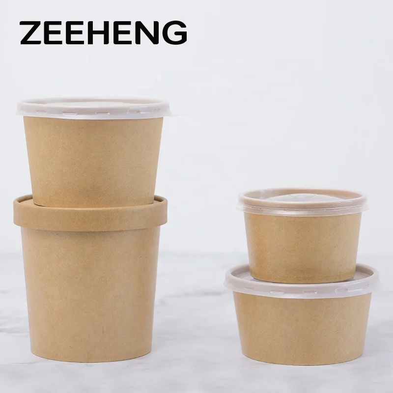 High quality disposable container food packaging takeaway kraft paper bowl soup bowl