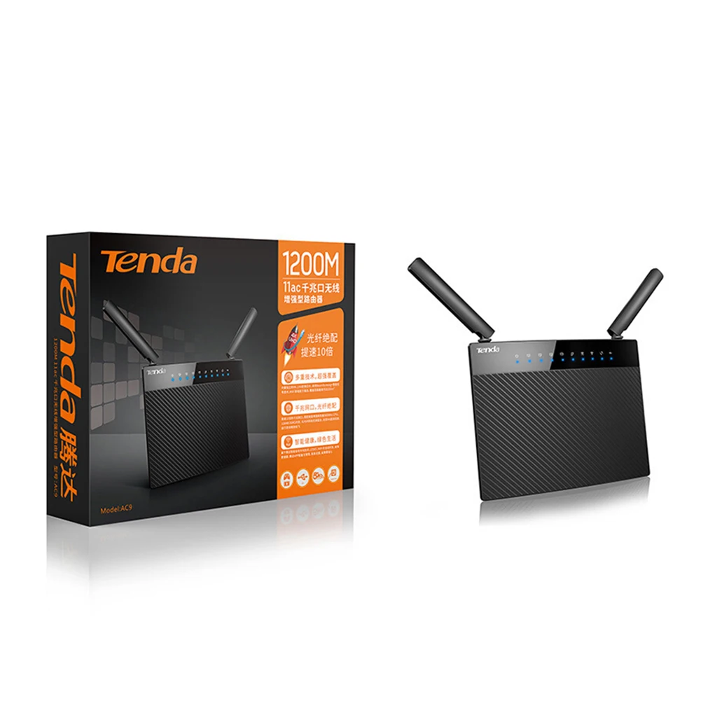 Новый Tenda AC9 Wi-Fi маршрутизатор 1200 м гигабитный Беспроводной двухдиапазонный APP управление английская версия беспроводной фрезерный