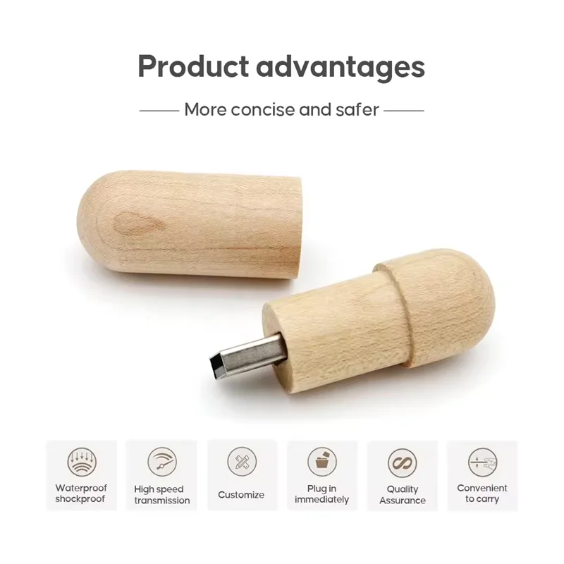 2024 Hot Sales Wooden USB Flash drives B Laser Engraved 4GB 8GB New Innovation USB Stick Custom usb memory Logo1GB 2G