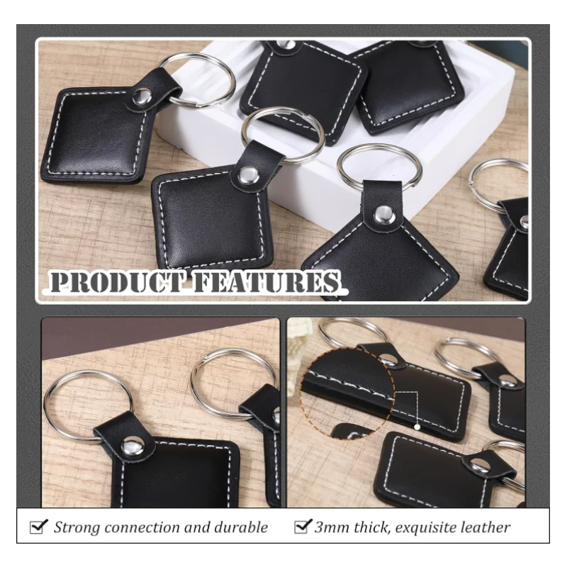 Custom Fashion Design PU Genuine Crazy Horse Multi-style Car Key Tag Bulk Leather Keychains Leather Keychain Tags