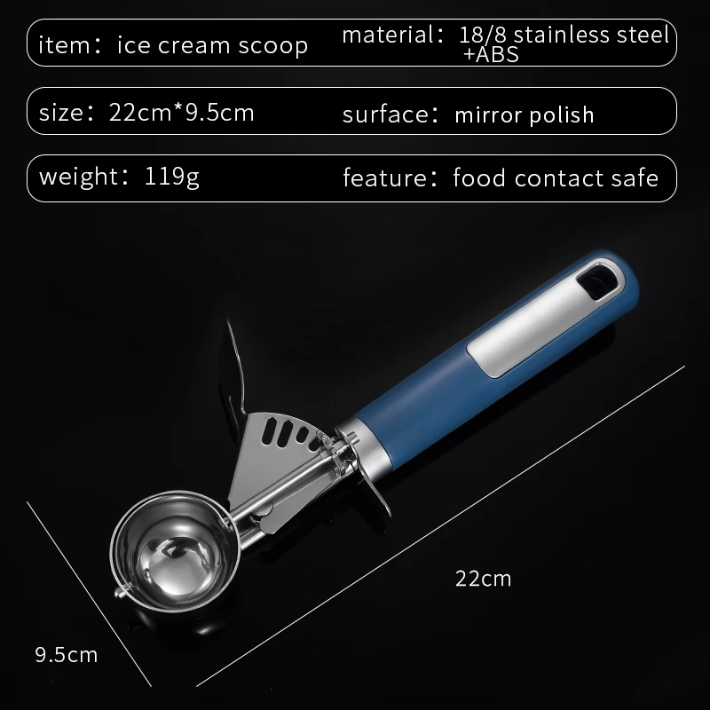 Stainless Steel Trigger Release Ice Cream Dough Scoop Digger Spade Ball Maker  Ice cream Scooper Ice Cream spoon Cookie Scoop