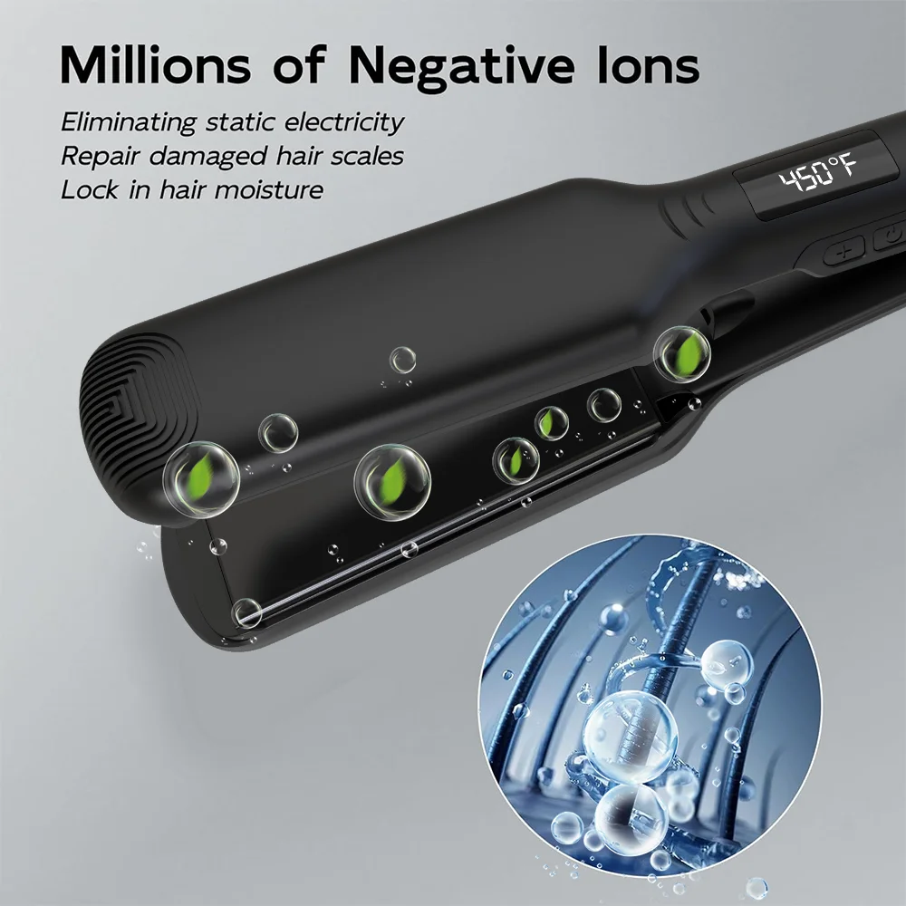 Custom Portable Titanium infrared Professional Flat iron Hair Straighteners Styling Tools 2-in-1 Flat Irons Hair Straightener