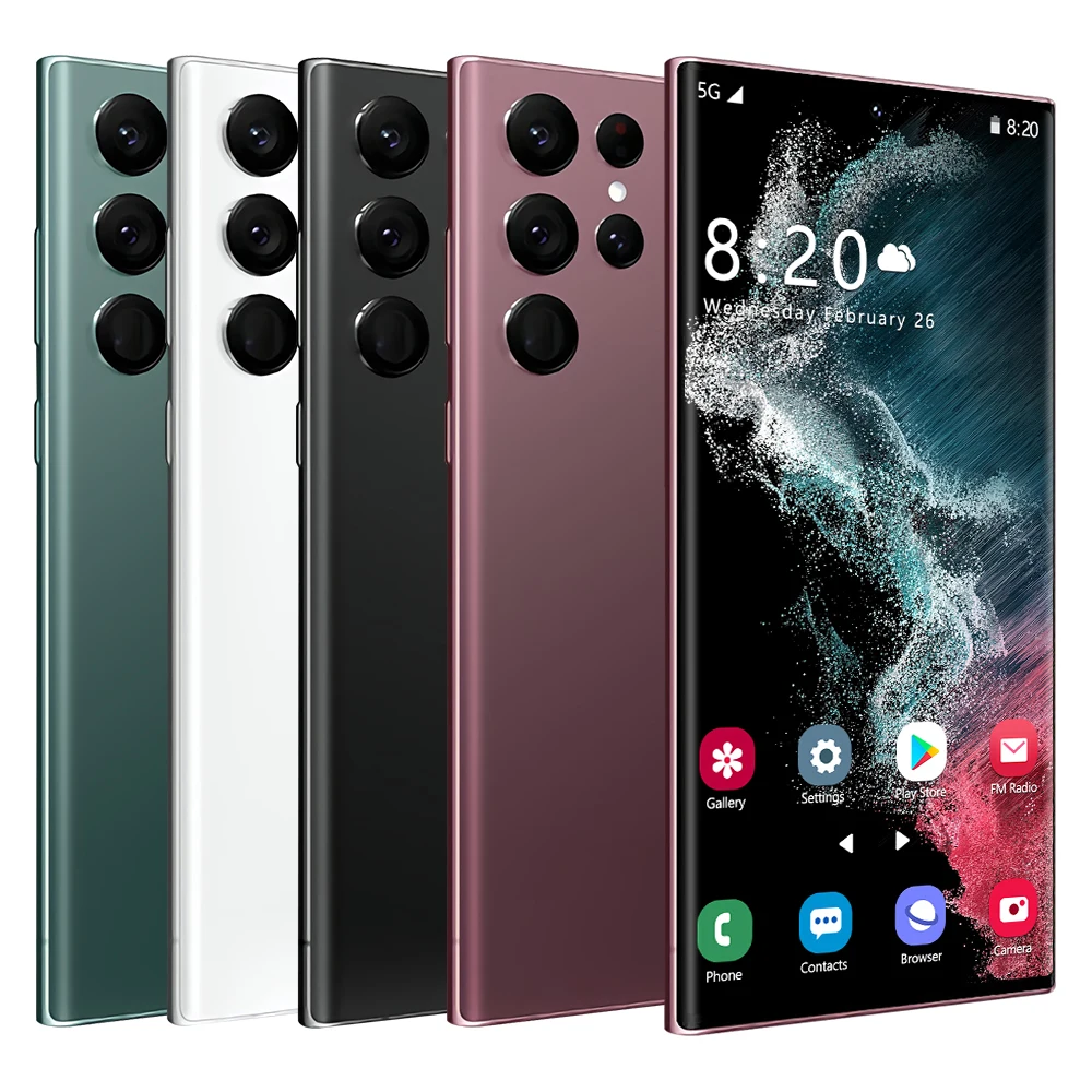 Лидер продаж S22 ультра Оригинальный 7 2 дюймов 16 ГБ + 512 24MP 48MP Android 12 0 игровой телефон 5G сотовый смартфон
