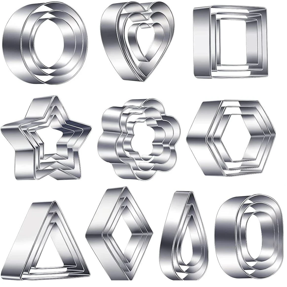 Hot Selling 30pcs Stainless Steel Clay Earring Cutters Set Polymer Clay Earring Making Tool Cookie Cutter