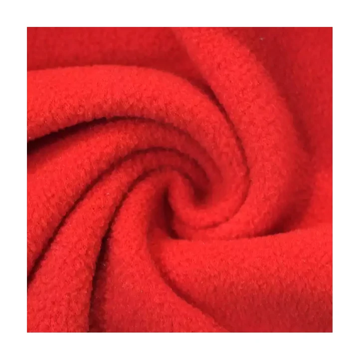 Оптовая продажа, Высококачественная мягкая флисовая ткань красного цвета из 100% полиэстера с двойным лицом для худи, спортивного костюма
