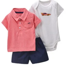 
Comfortable Infant Jumpsuits lovely 3pcs set fashion children clothing knitted gift set baby clothes 