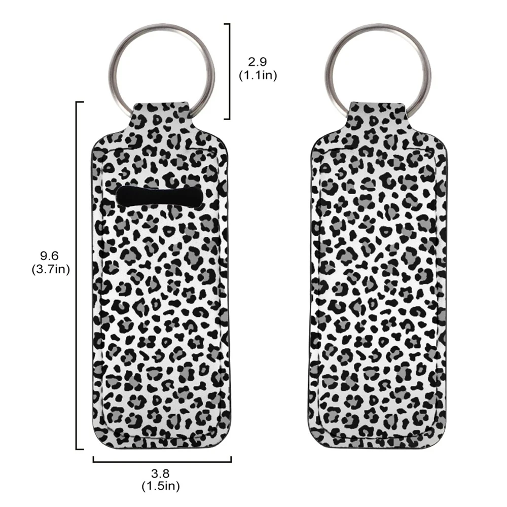 Custom Logo Neoprene Lipgloss Holder Keychain For Girls Lipstick Protection Sleeve Pocket Clip On Key Chains Chapstick Bags