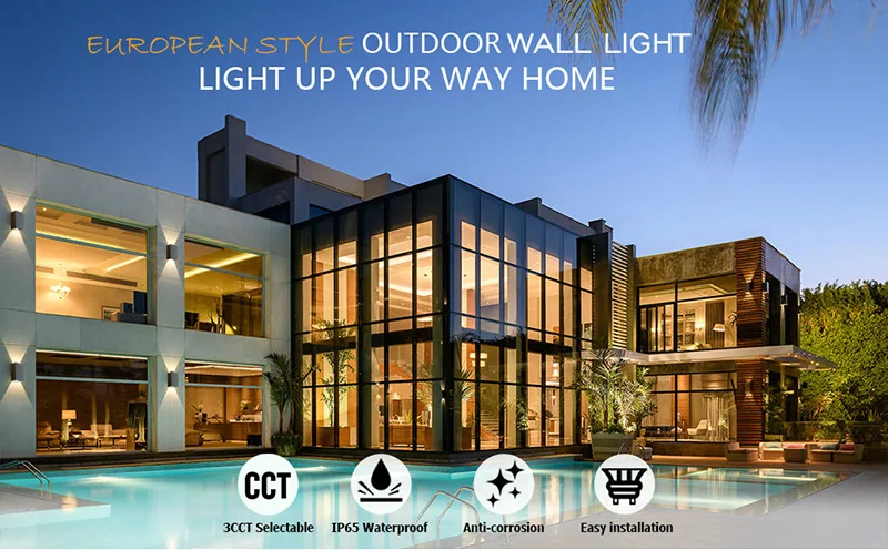 New Designed Shape LED Beveled Round Wall LED Light Outdoor Waterproof Spotlight Illuminated Bedroom Exterior Wall Light Garden