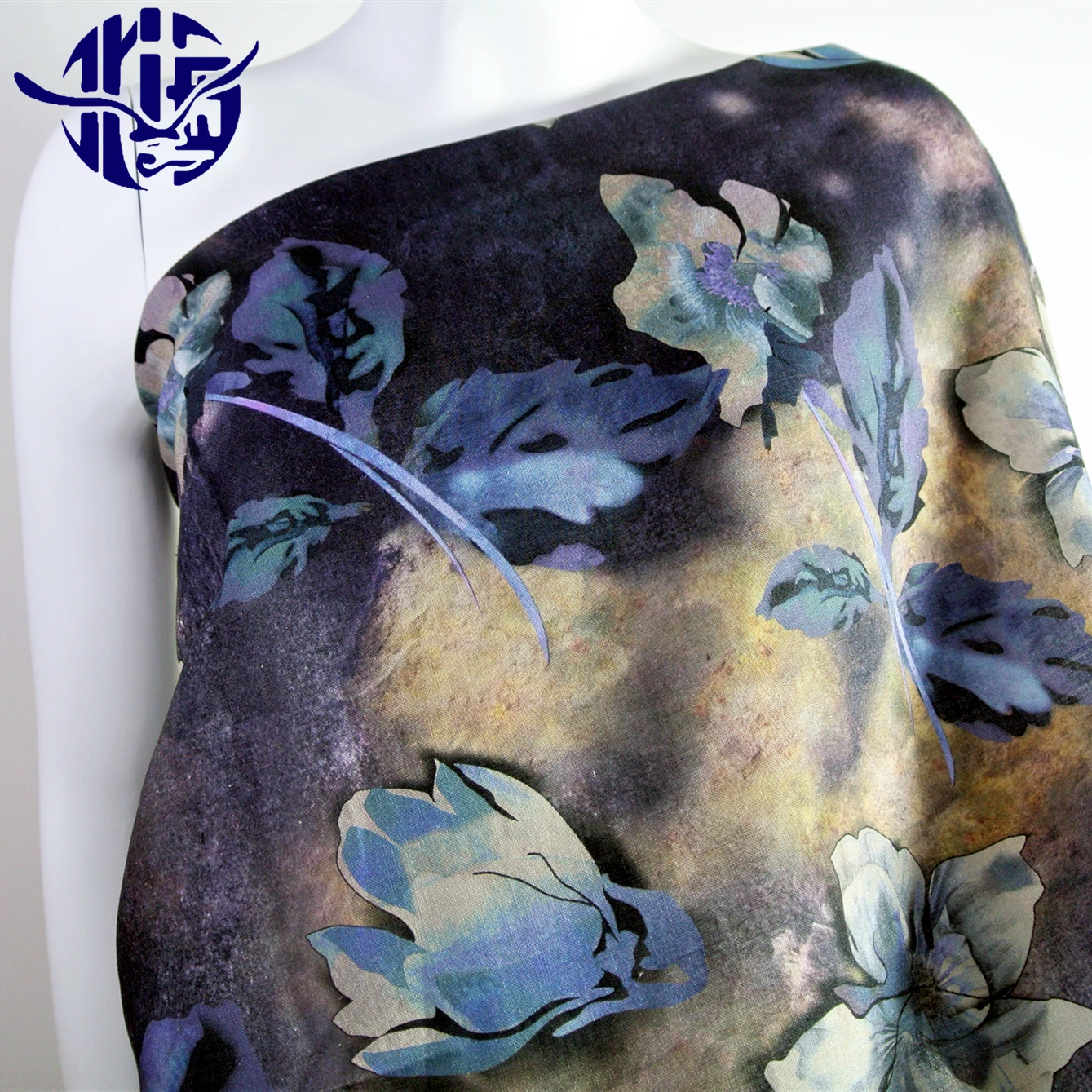 Фабричная переработанная Геометрическая 100 хлопчатобумажная ткань рами оптом с ретро принтом для одежды