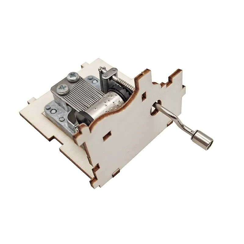 Creative DIY wooden piano music box toys assemble 3d puzzles scientific experiments kits