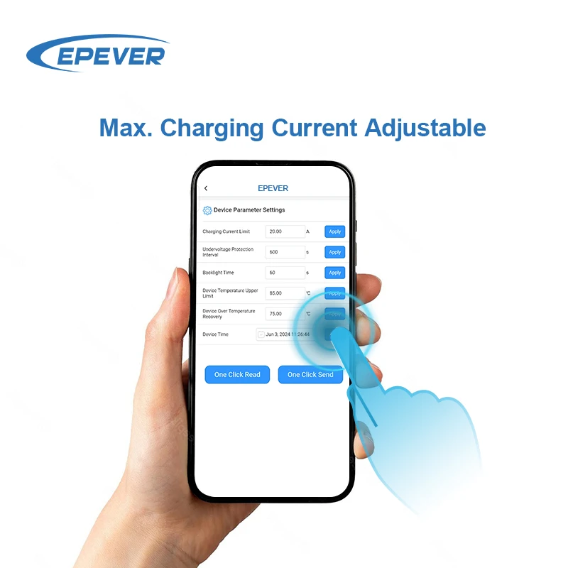 Epever XTRA2210N Solar Char Controller 20A Max PV 100V MPPT LCD Display 12V/24V System Volta Lighting Controller