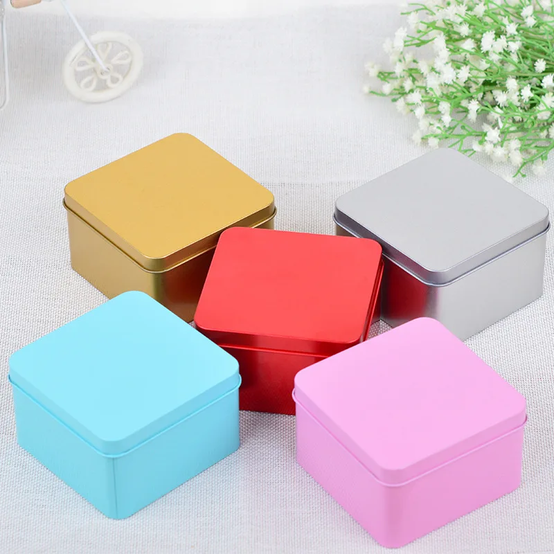 Creative tin square tinplate box gift candy box weight loss candy jewelry packaging tin box