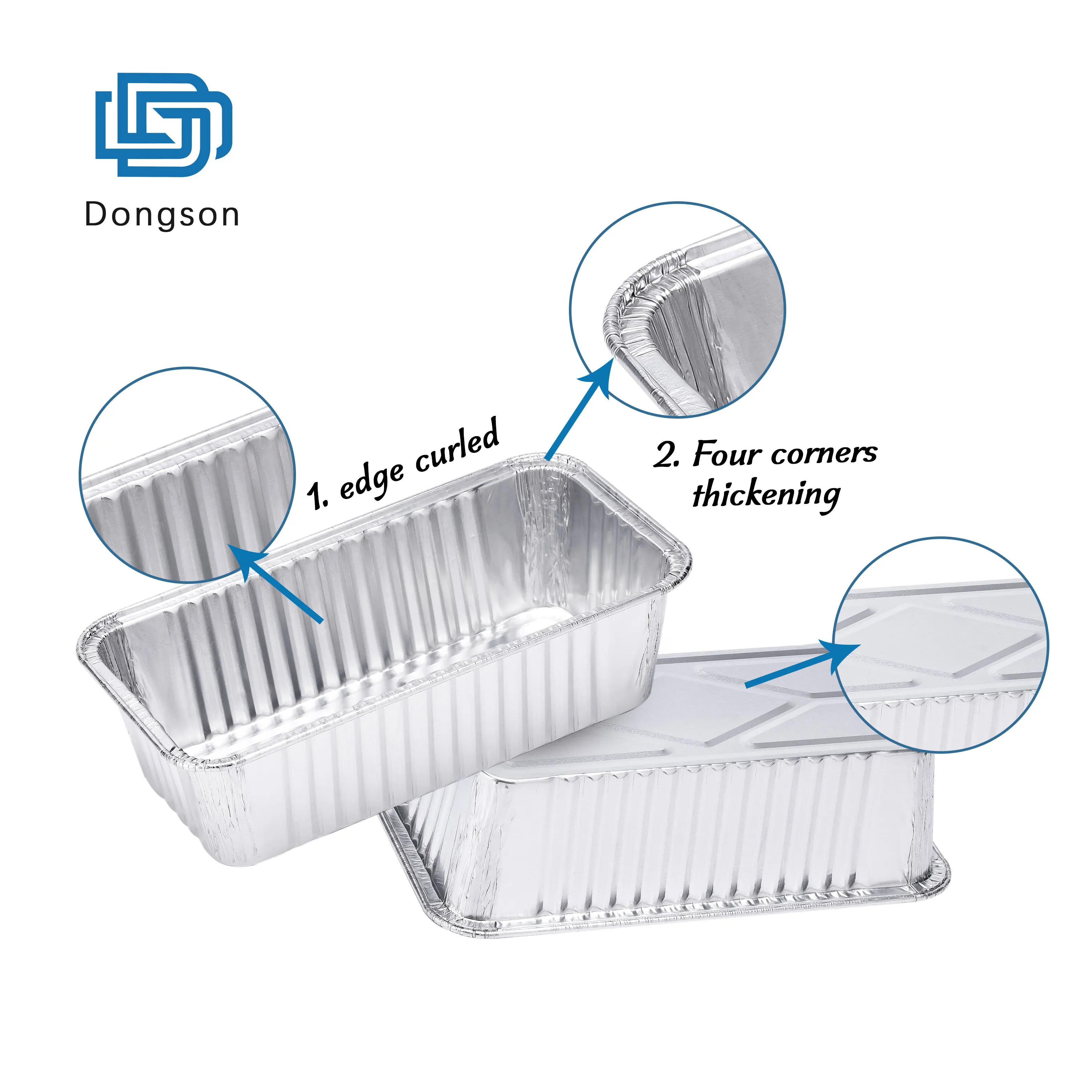 Wholesale custom rectangle silver 750ml food grade disposable lunch box takeaway food tray bbq baking aluminum foil containers