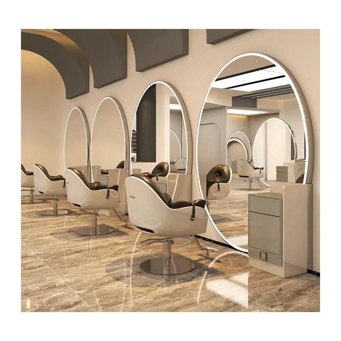 Hair Salon Equipment Set Barber Station Other Salon Furniture Beauty Salon Furniture Barber Mirror