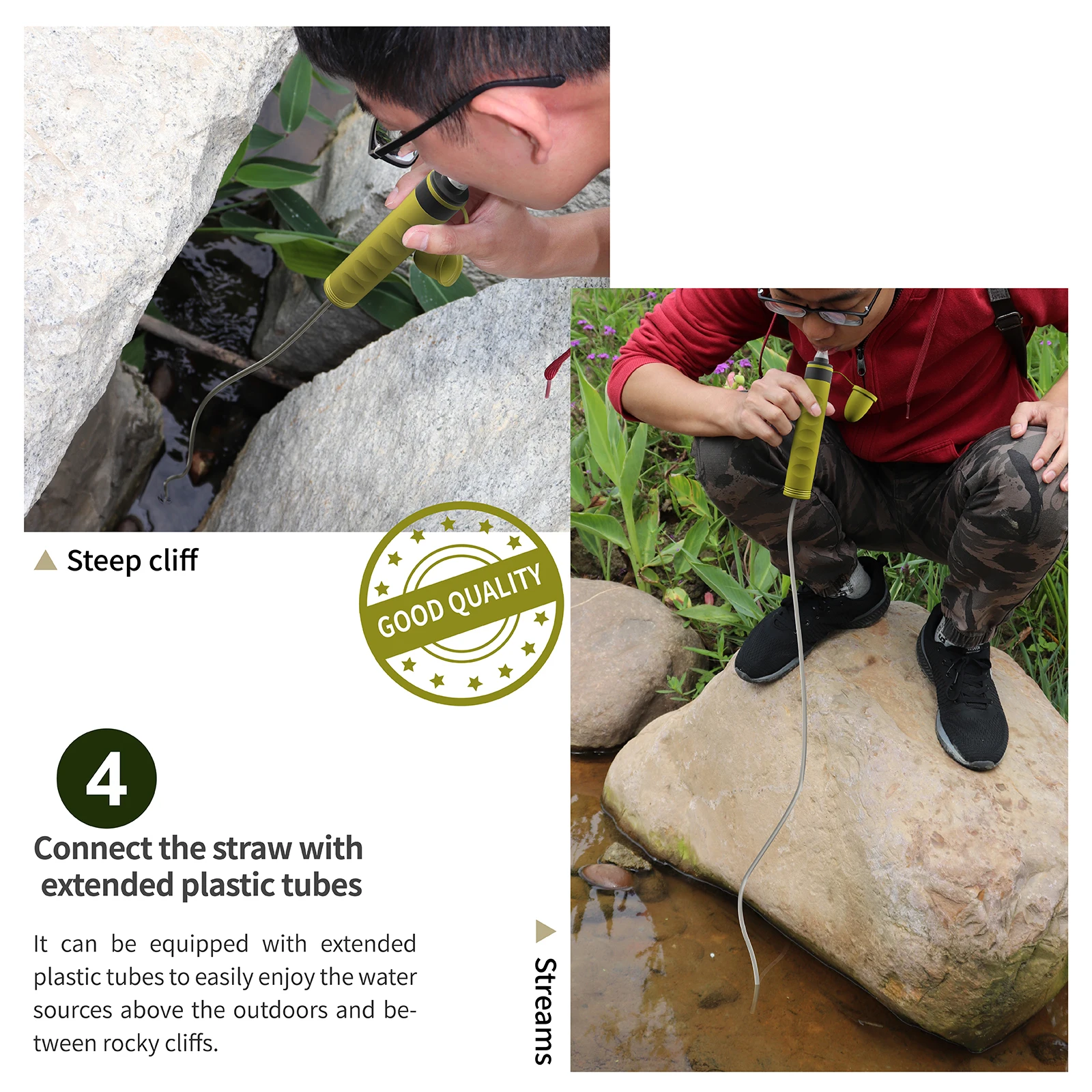 outdoor survival outdoor purification straw cartridge Mini backpacking outdoor water filter straw