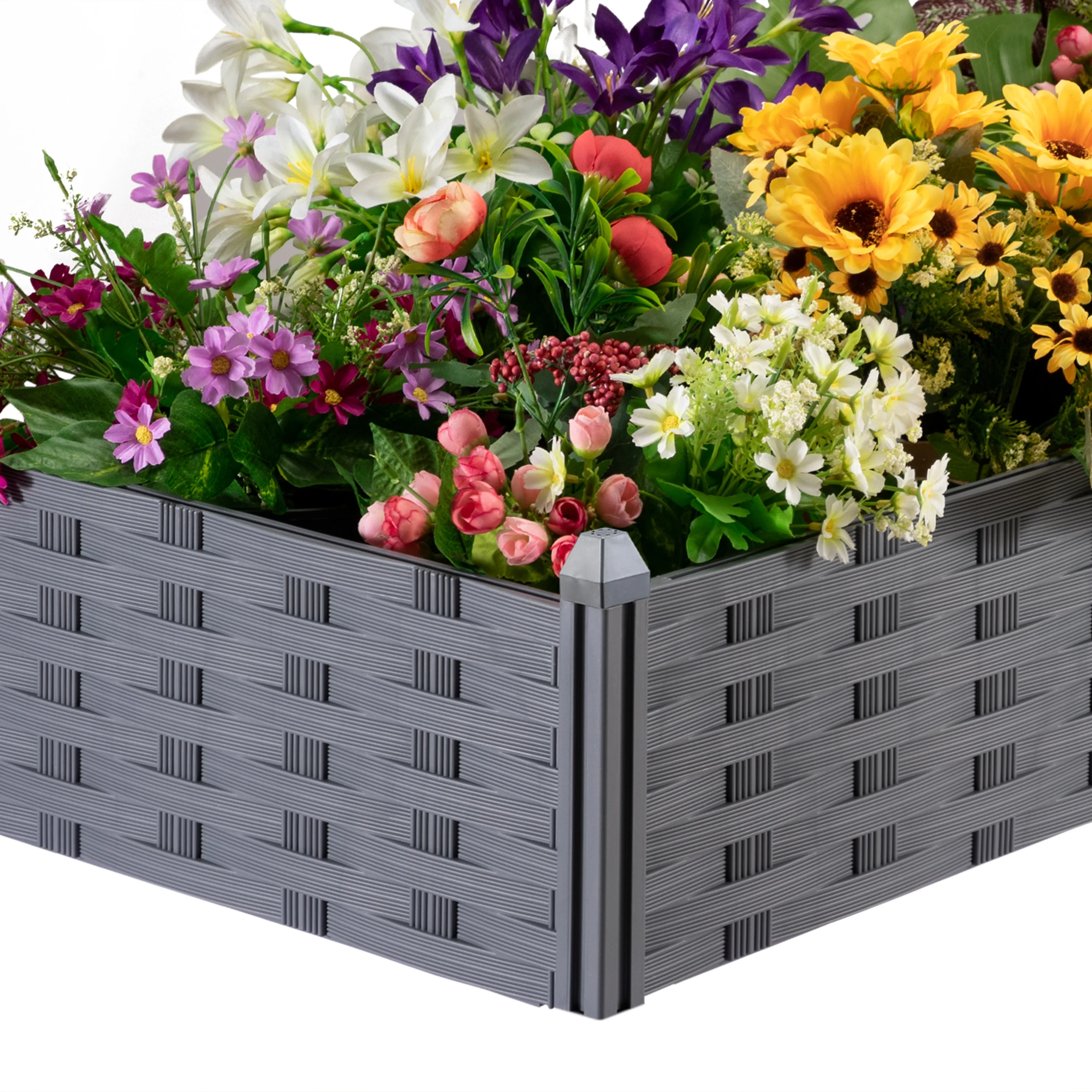 6 pack garden planter fence rectangular planter raised garden bed for vegetable and flower planting