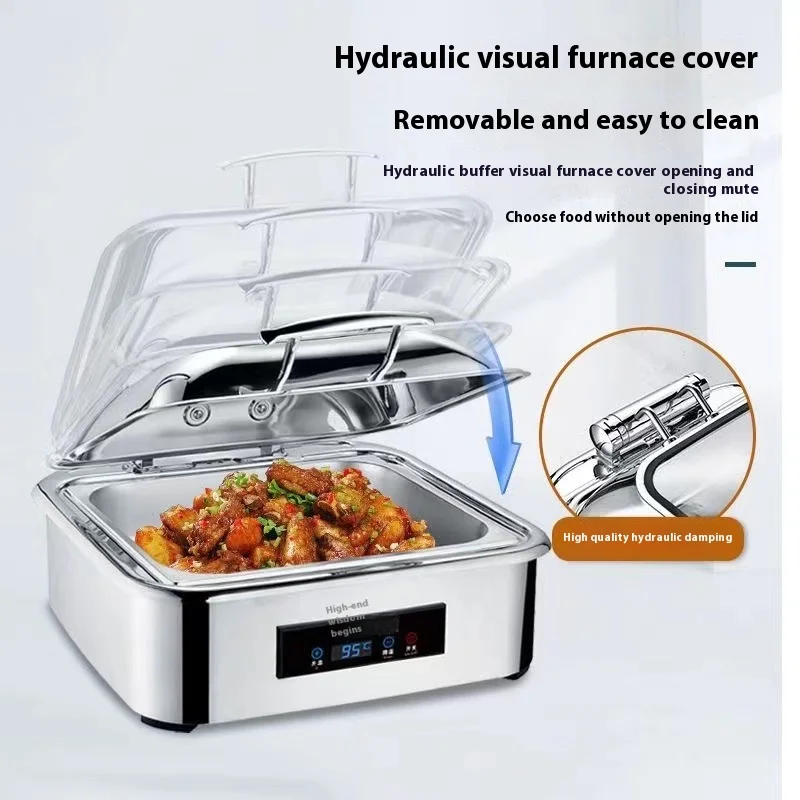 Нержавеющая сталь и стекло гидравлическая столовая для буфета электрическая нагревательная ресторанная печь завтрака гостиниц ресторанов