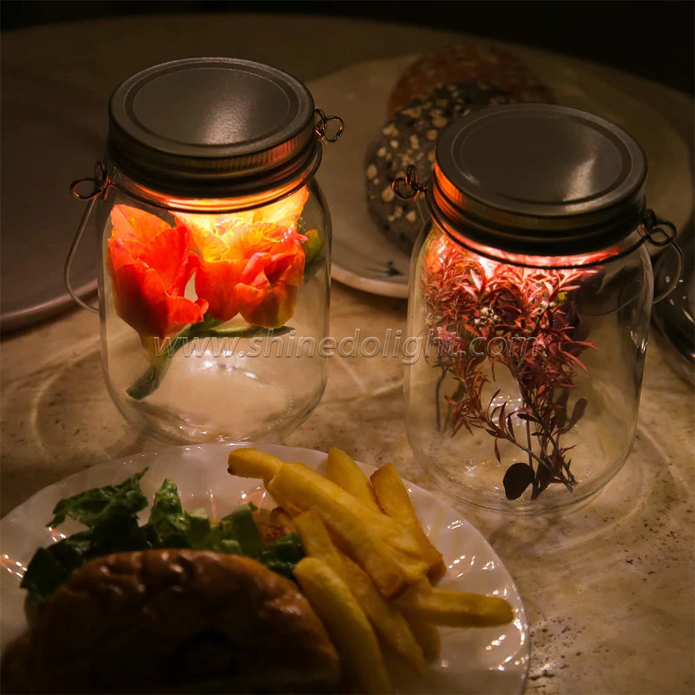 Лидер продаж Рождественский Декор подвесная Праздничная банка с 4 светодиодами