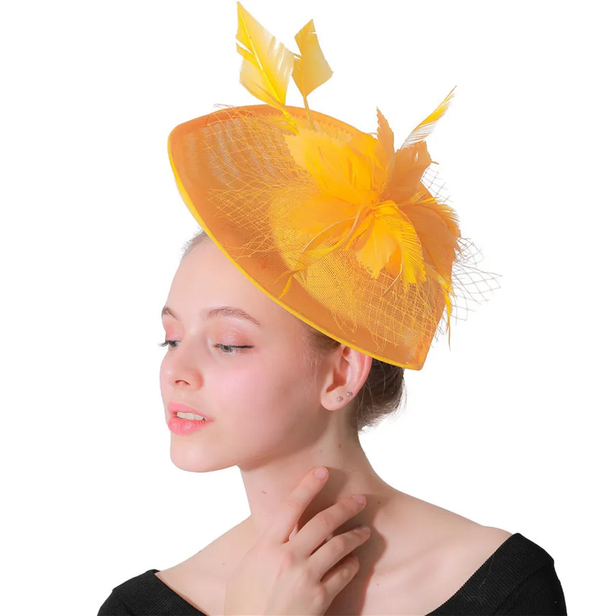 SD012 Quality Birdcage Veil Brides Elegant Feather New Design Ladies Wedding Hair Fascinator Hats for Ladies