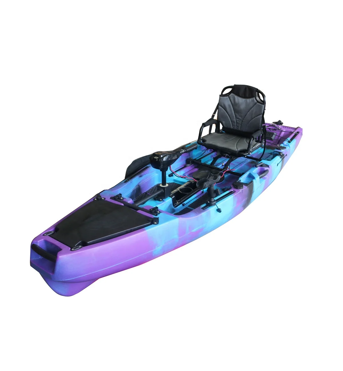 Vicking 10.5ft single person fishing motor engine powered kayak with stadium seat lldpe material wholesale for Water sports