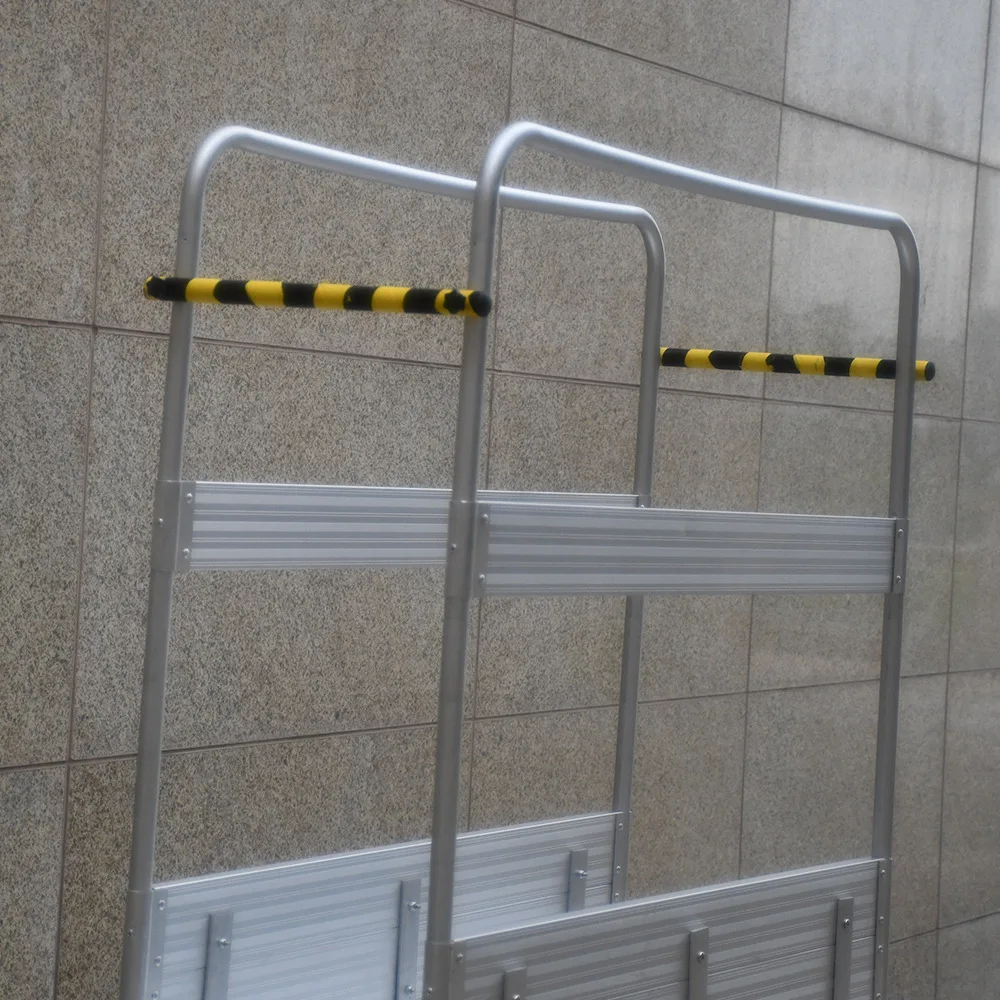 Mobile portable fiberglass ladder with safety fence workbench scaffold electrician insulated herringbone ladder