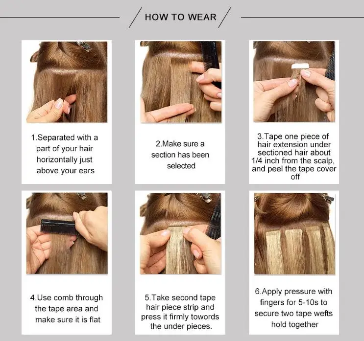 High Quality 100% European Skin Weft Tape In Hair Extension, Remy Russian Tape Human Hair Extension