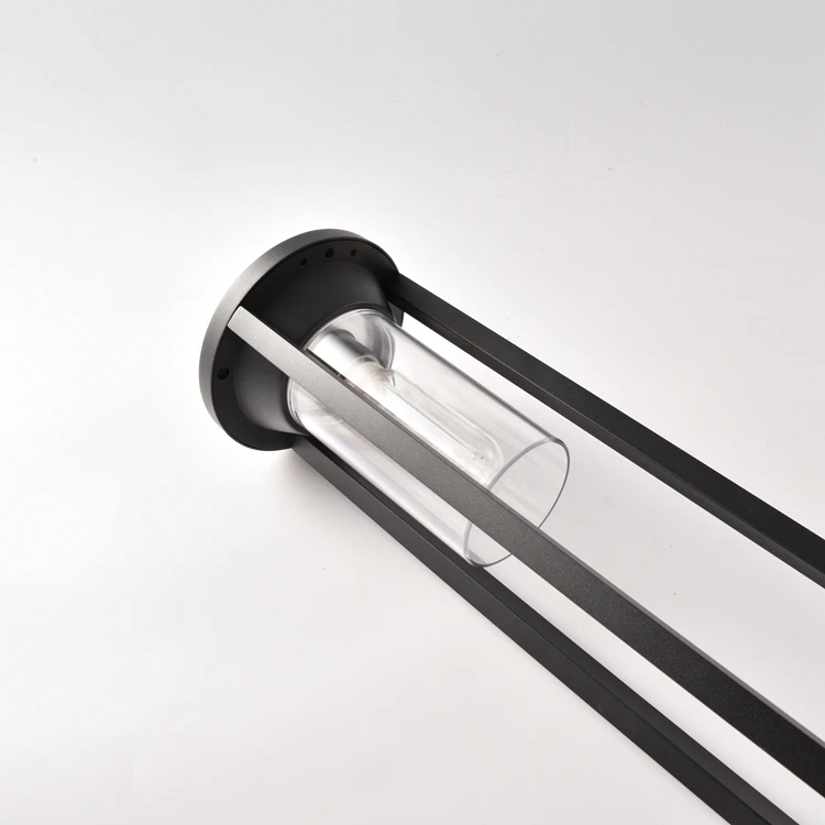 modern aluminum ip44 round pc shade outdoor landscape e27 bollard lawn light for garden