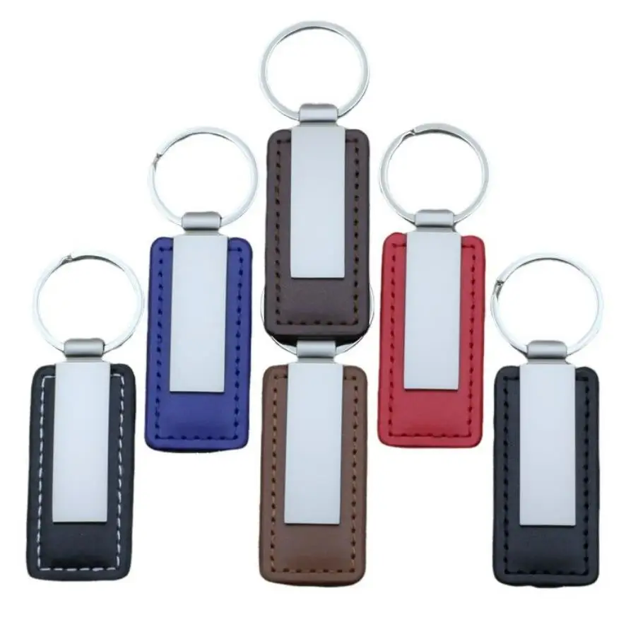 Car Leather Keyring Manufacturer Wholesale Key chain Custom Brand Logo Name Souvenir Promotional PU Leather Keychain