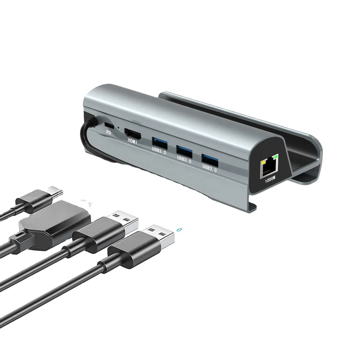 6 In 1 USB C 3.0 Docking Station Charging Ethernet Hub 4K Steam Deck Dock