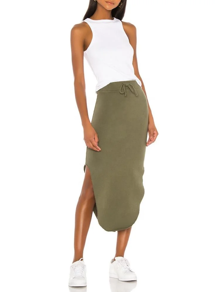 Женская юбка французская махровая ткань из 100% хлопка пикантная миди