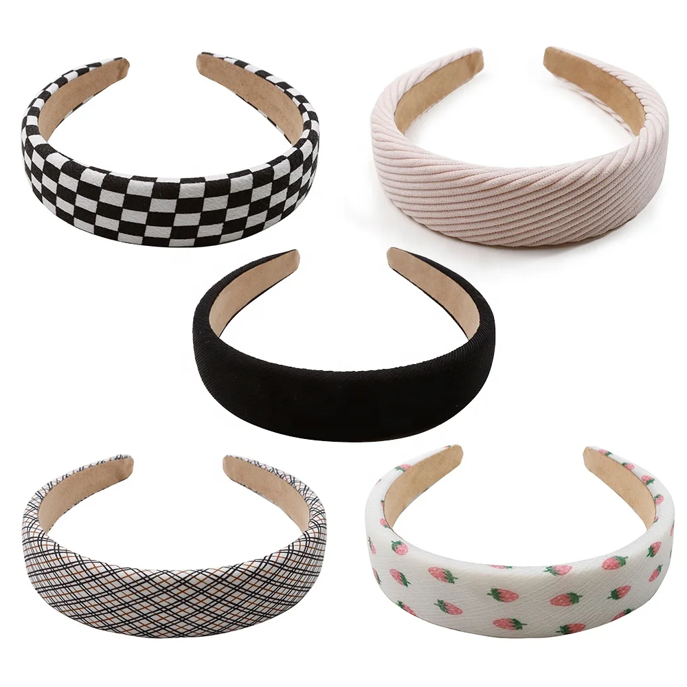 Fashion Big Wide Fabric Headbands Pattern Soft Cloth Head Bands Sponge Hair Bands Hair Loops Accessories For Women And Girl