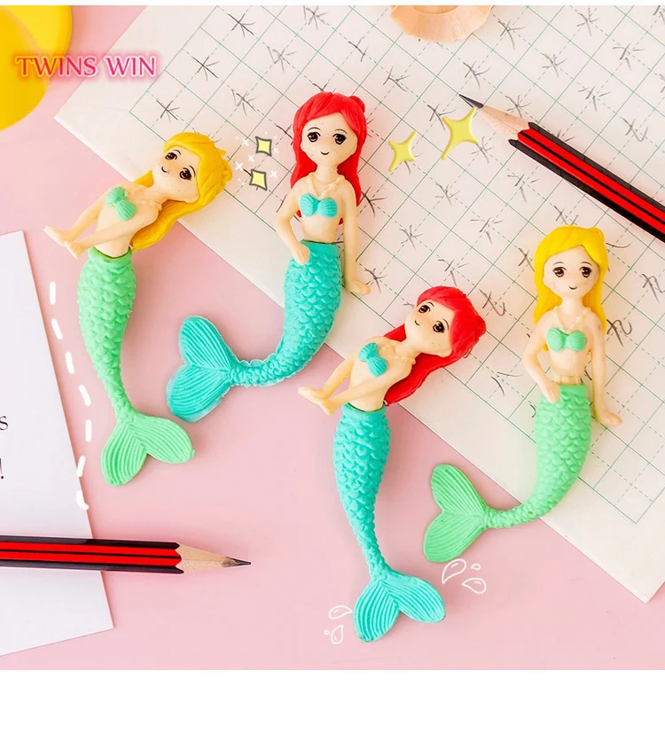 Kawaii Mermaid Student Stationery School Office Supplies For Kids Gift Pencil Rubber Eraser 706