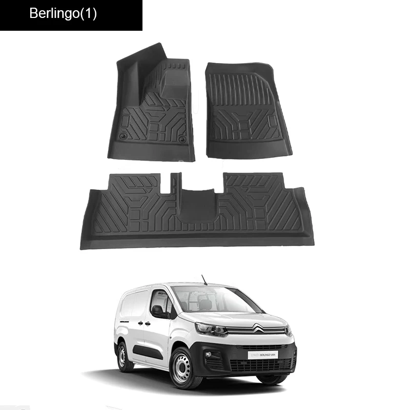 Factory Directly Sales rhomboid pattern Double Layer with coil mat Leather 7D Non Slip car mat use for Citroen Berlingo