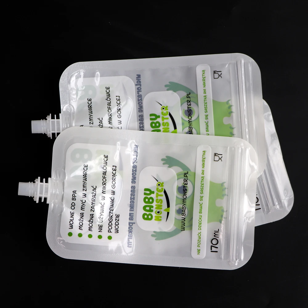 Custom Stand Up baby Food Bag Aluminum Foil Mylar Baby Fruit Nutrition jelly Drinks Juice Spout Pouch Packs For Liquid Cream