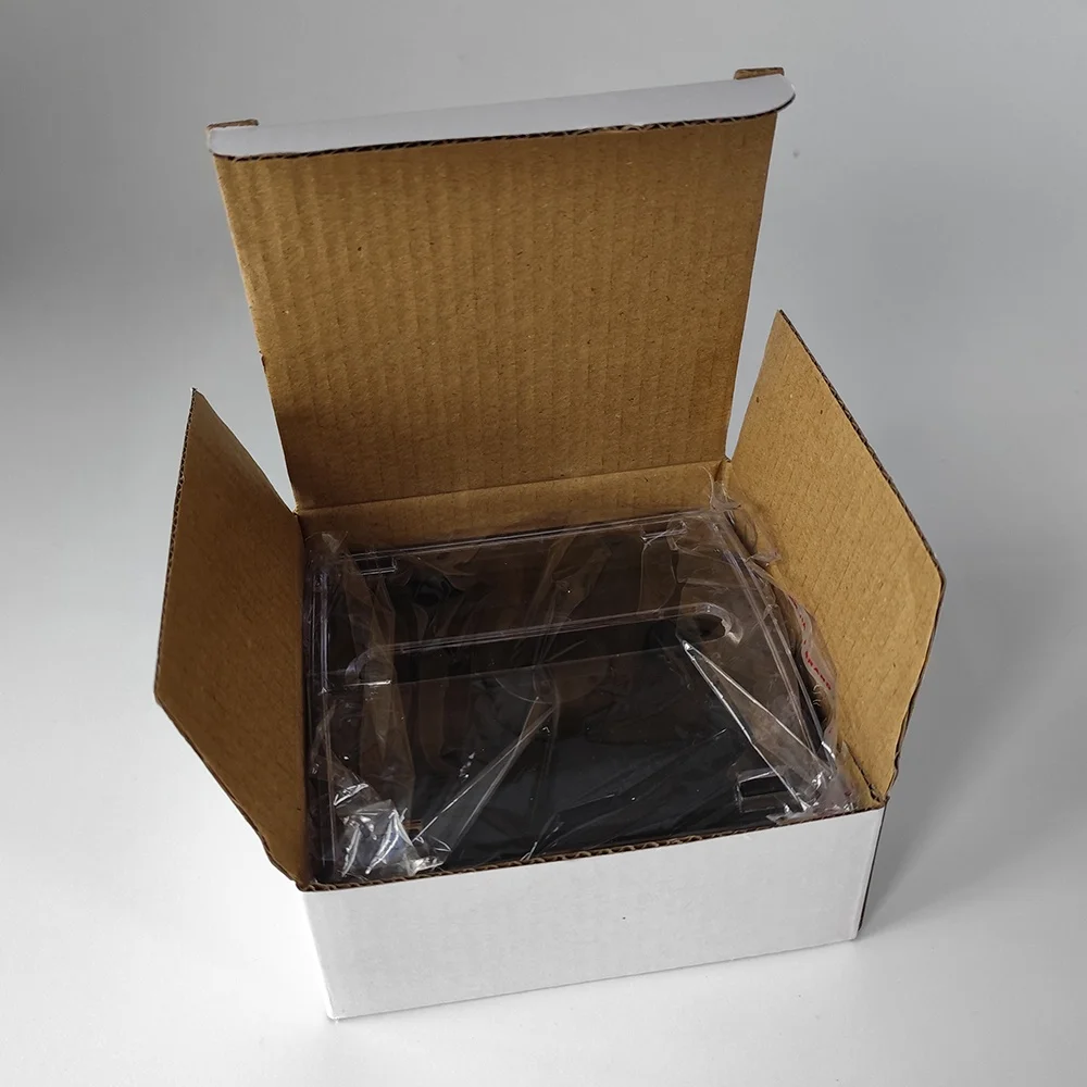 Transparent plastic notes organizer black base clear top desk sticky note container box memo notes pad holder