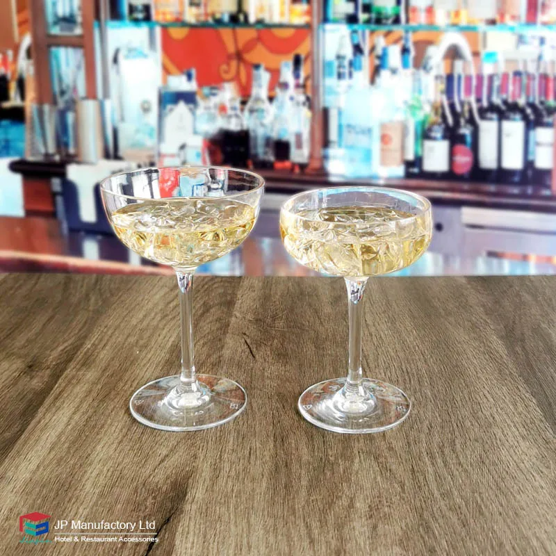 250ml 8.5oz plastic Cocktail Glasses Goblet Martini cups unbreakable champagne Wine Glass for camping wedding party bar KTV