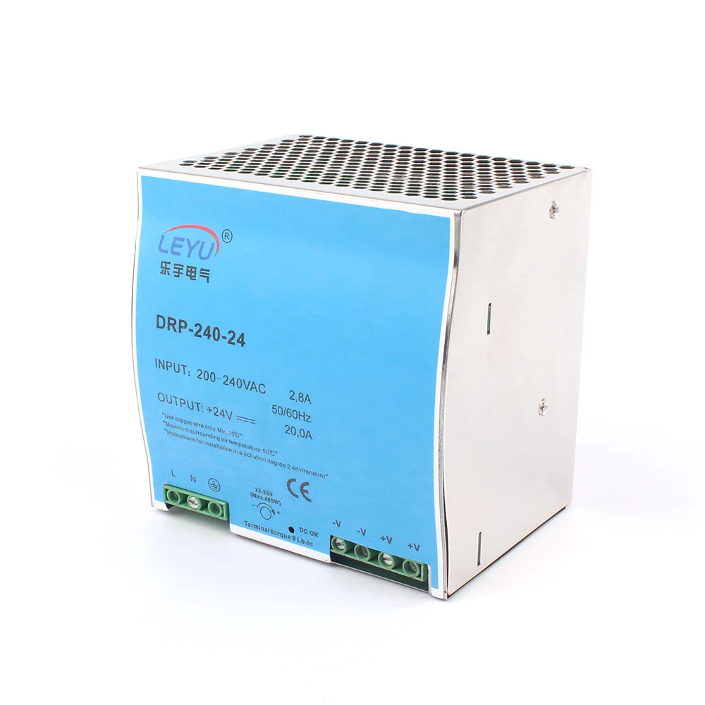 DRP-240 power supply 110V 220V AC to 24V 10A DC Single Output Slim Industrial DIN Rail Switching Power Supply