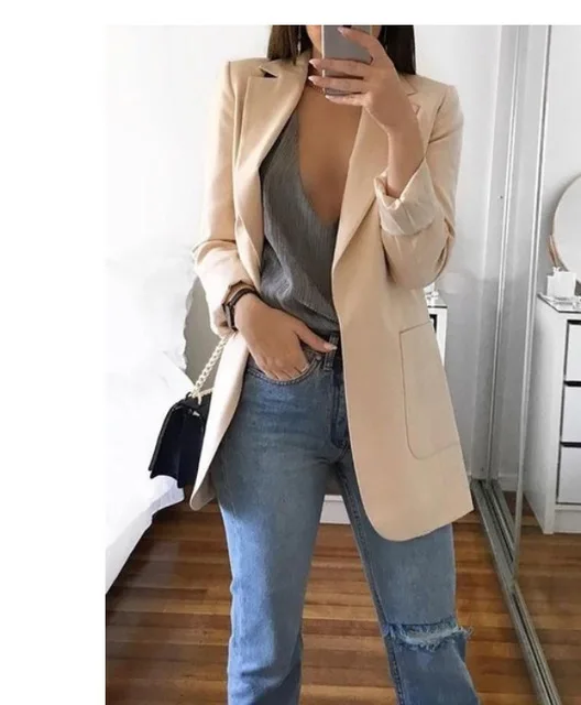 Европейский и американский модный Приталенный кардиган с отложным воротником