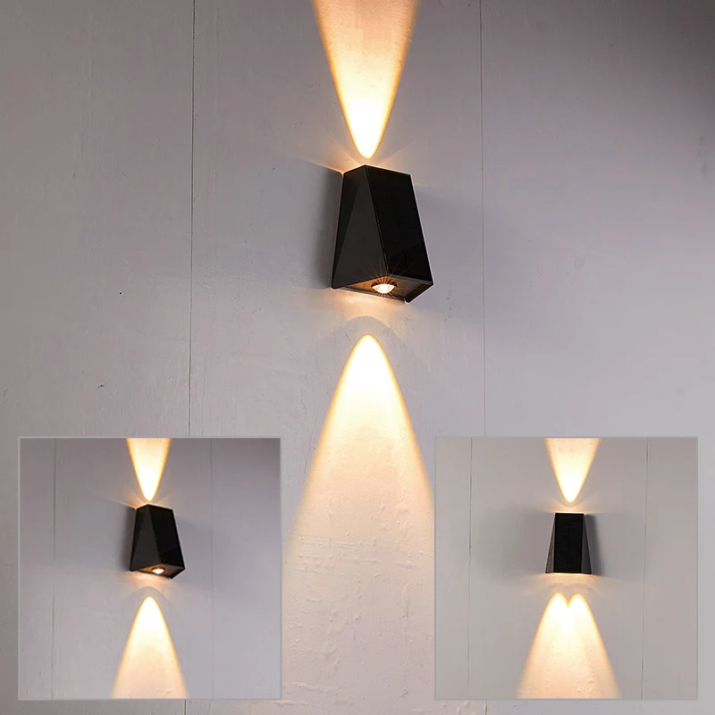 Yunduo Led Solar Wall Light Outdoor Porch Garden Waterproof Wall Lamp Up And Down Luminous Courtyard Staircase Solar Light For G