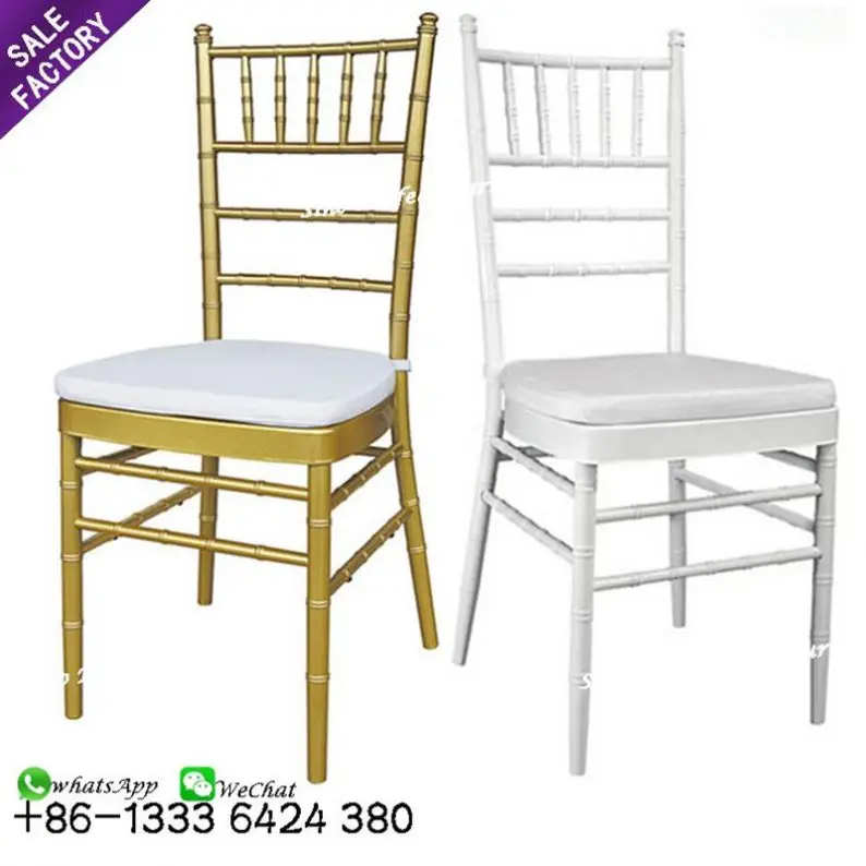 Wholesale Outdoor Furniture Wedding Dining Metal Gold Chivari Tiffany Chavari Bamboo Chair for Garden